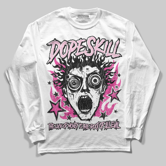 Pink Sneakers DopeSkill Long Sleeve T-Shirt Root of Evil Graphic Streetwear - White
