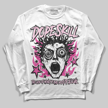 Pink Sneakers DopeSkill Long Sleeve T-Shirt Root of Evil Graphic Streetwear - White