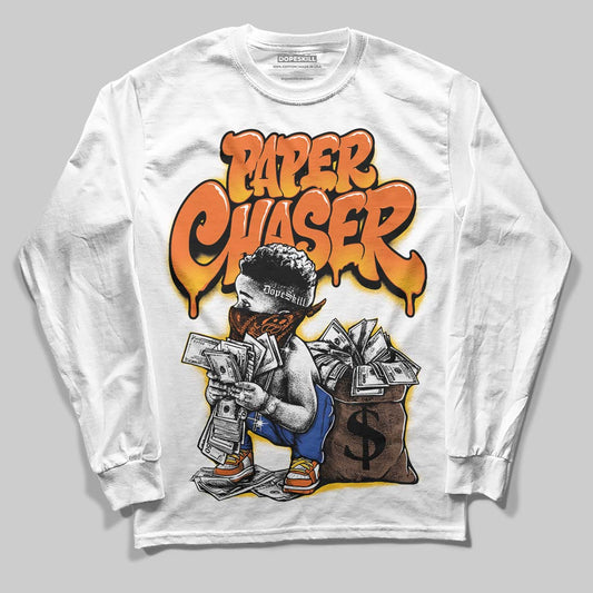 Orange, Black and White Sneakers DopeSkill Long Sleeve T-Shirt Paper Chaser Boy Graphic Streetwear - White