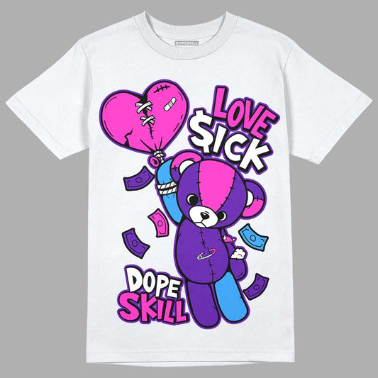 Dunk Low Championship Court Purple DopeSkill T-Shirt Love Sick Graphic Streetwear - White