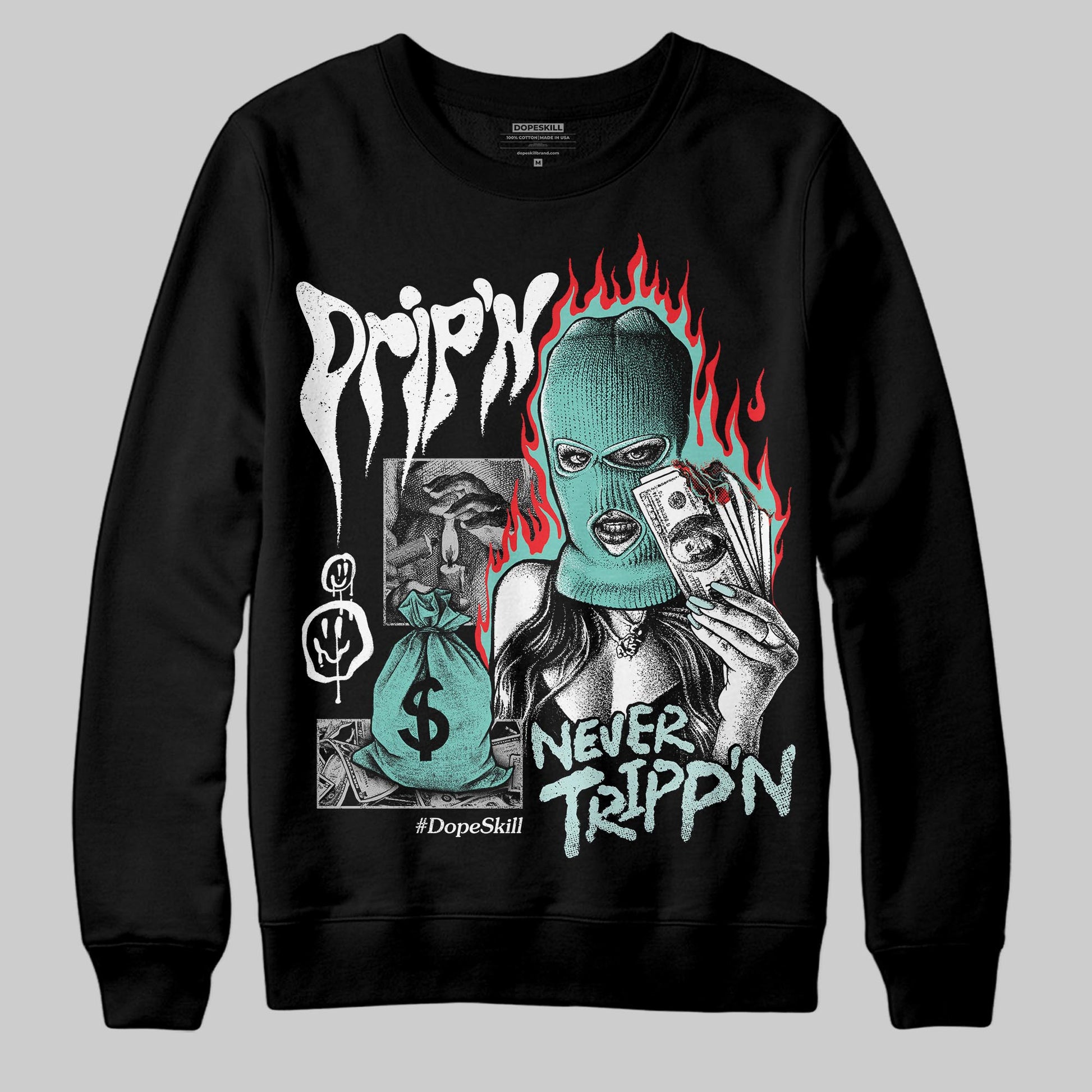 Jordan 11 Low "Igloo" DopeSkill Sweatshirt Drip'n Never Tripp'n Graphic Streetwear - Black