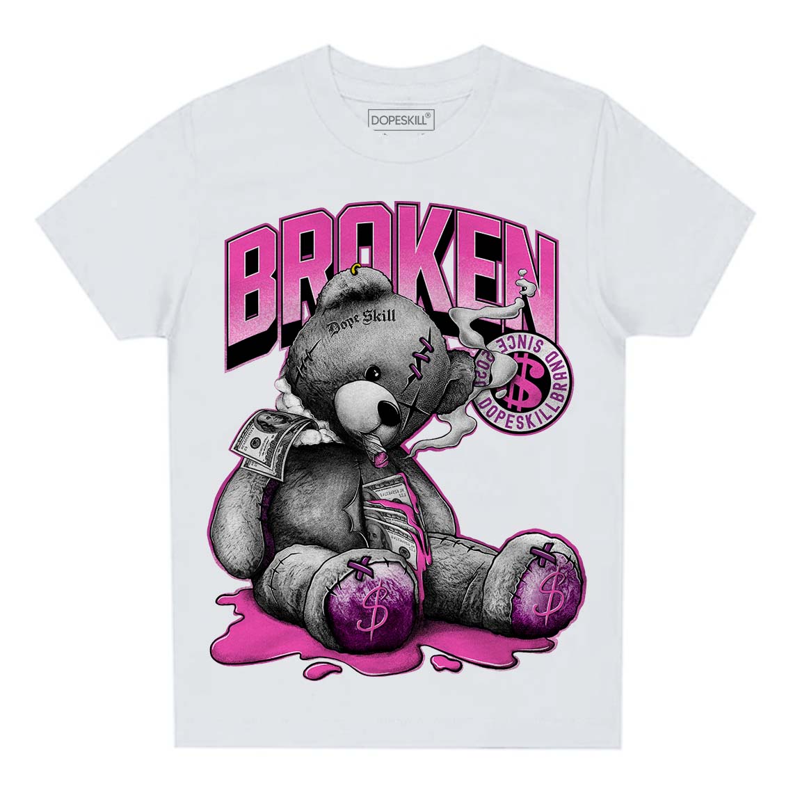 Jordan 4 GS “Hyper Violet” DopeSkill Toddler Kids T-shirt Sick Bear Graphic Streetwear - White