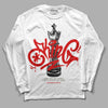 Jordan 3 Fire Red DopeSkill Long Sleeve T-Shirt King Chess Graphic Streetwear - White