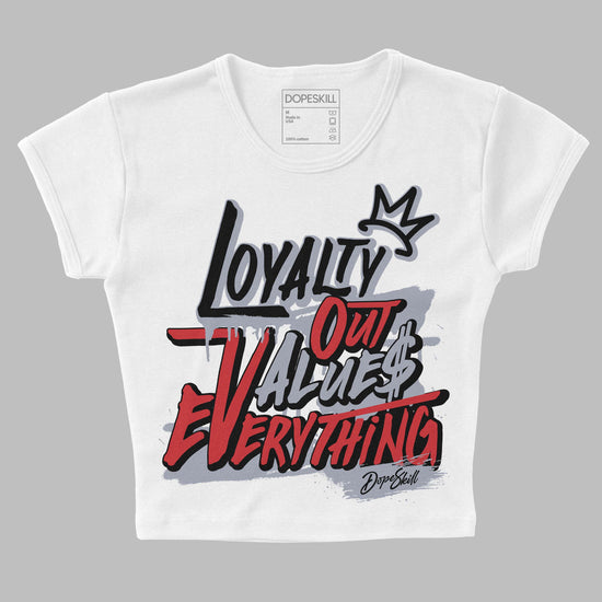 Jordan 4 “Bred Reimagined” DopeSkill Women's Crop Top LOVE Graphic Streetwear - White