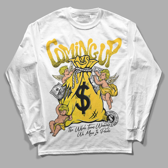 Jordan 4 Retro “Vivid Sulfur” DopeSkill Long Sleeve T-Shirt Money Bag Coming Up Graphic Streetwear - White 