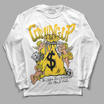 Jordan 4 Retro “Vivid Sulfur” DopeSkill Long Sleeve T-Shirt Money Bag Coming Up Graphic Streetwear - White 