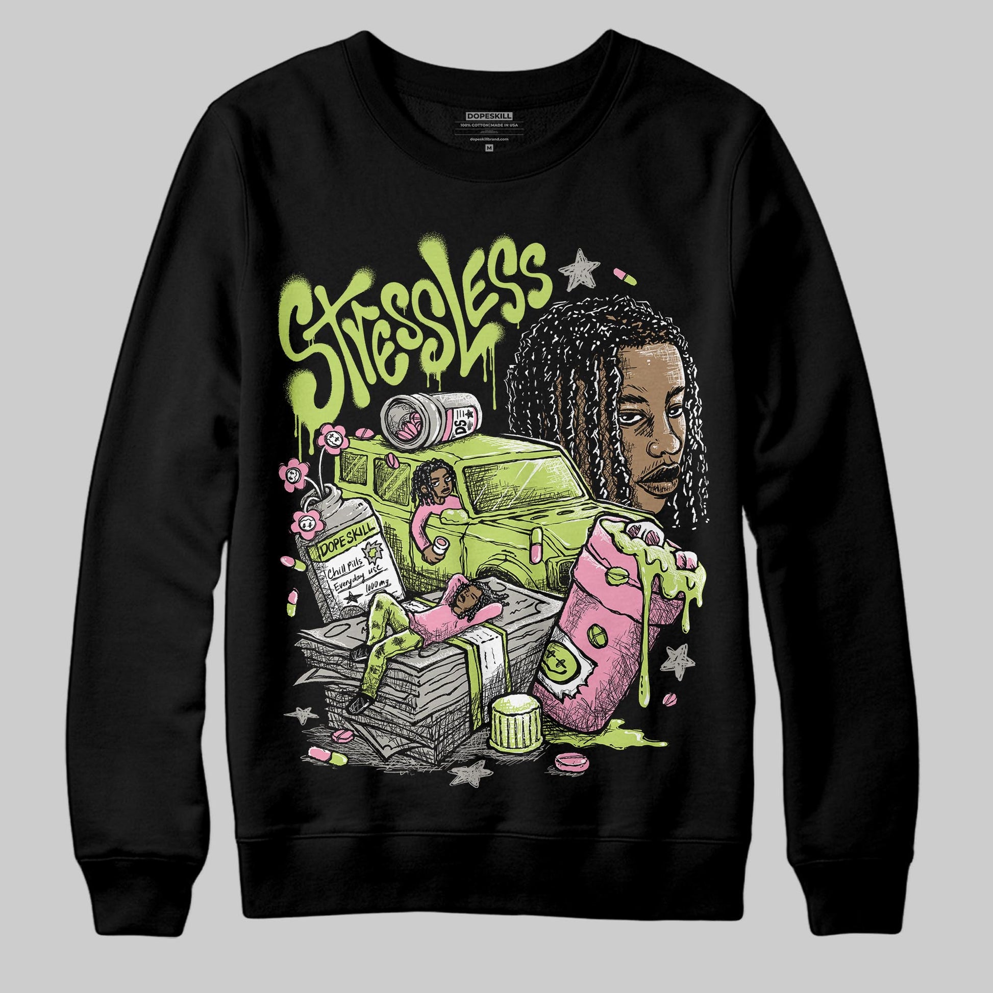 Chase B x Travis Scott x Jordan Jumpman Jack DopeSkill Sweatshirt Stressless Graphic Streetwear - Black