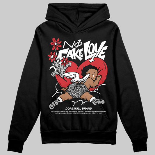 Jordan 3 OG “Black Cement” DopeSkill Hoodie Sweatshirt No Fake Love Graphic Streetwear - Black