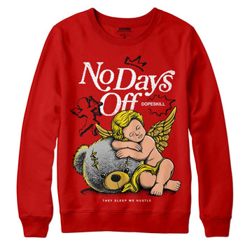 Red Sneakers DopeSkill Red Sweatshirt New No Days Off Graphic Streetwear 