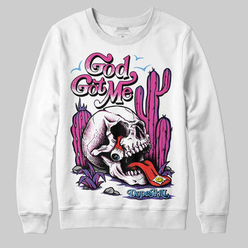 Dunk Low GS “Active Fuchsia” DopeSkill Sweatshirt God Got Me Graphic Streetwear - White