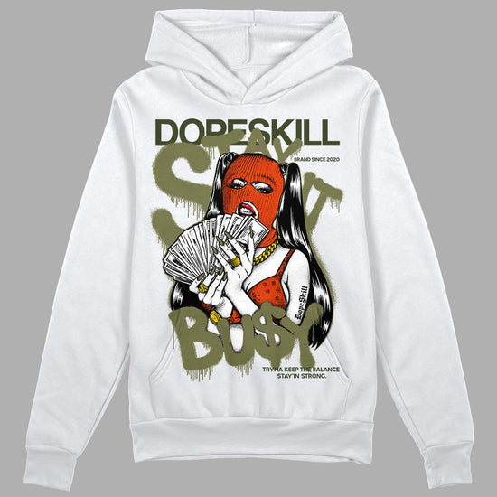 Olive Sneakers DopeSkill Hoodie Sweatshirt Stay It Busy Graphic Streetwear - White