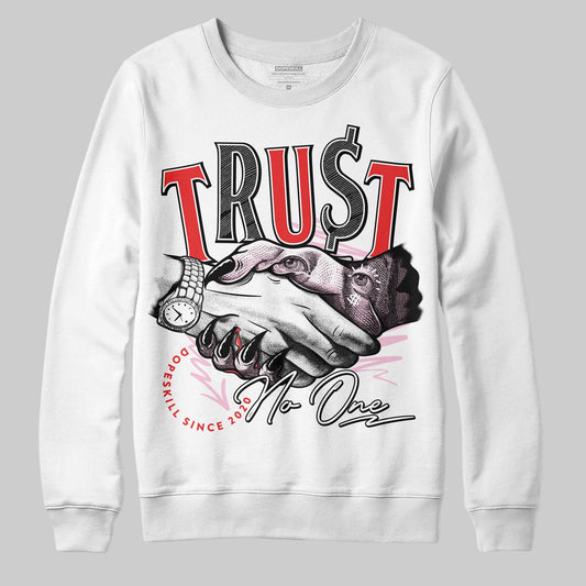 Awake NY x Air Jordan 5 Arctic Pink DopeSkill Sweatshirt Trust No One Graphic Streetwear - White 