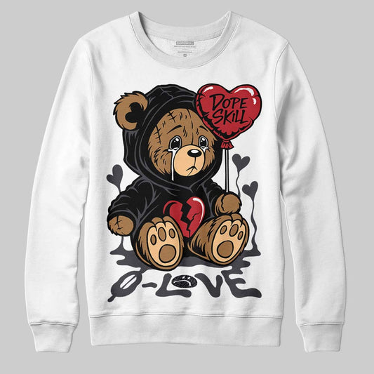 Jordan 3 Retro Black Cat DopeSkill Sweatshirt Broken Bear Graphic Streetwear - White 