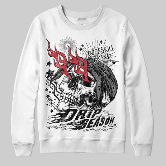 Jordan 4 “Black Cat” (2025) DopeSkill Sweatshirt Drip Season Graphic Streetwear - White