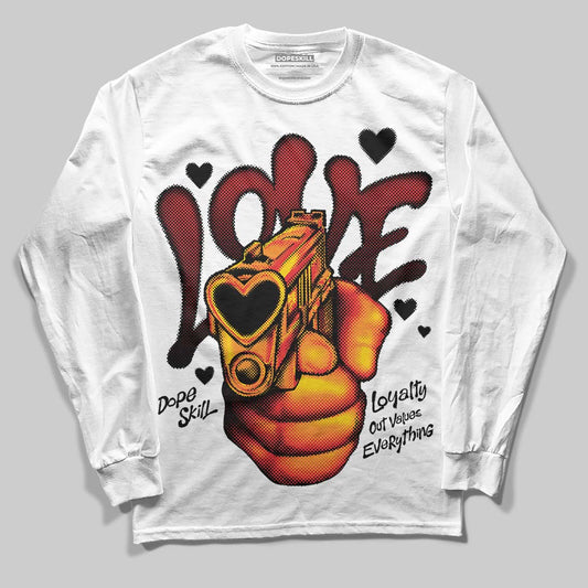 Black and White Sneakers DopeSkill Long Sleeve T-Shirt Love Shot Graphic Streetwear - White
