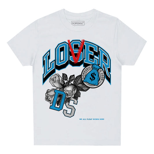 Jordan 4 Retro Military Blue DopeSkill Toddler Kids T-shirt Loser Lover Graphic Streetwear - White