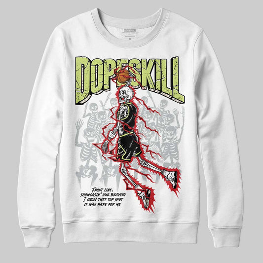 Jordan 5 “Luminous Green” DopeSkill Sweatshirt Thunder Dunk Graphic Streetwear - White