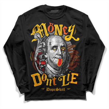 Yellow Sneakers DopeSkill Long Sleeve T-Shirt Money Don't Lie Graphic Streetwear - black