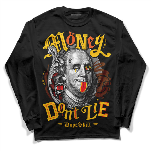 Yellow Sneakers DopeSkill Long Sleeve T-Shirt Money Don't Lie Graphic Streetwear - black