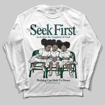 Jordan 4 Retro Oxidized Green DopeSkill Long Sleeve T-Shirt New Seek First Graphic Streetwear - White