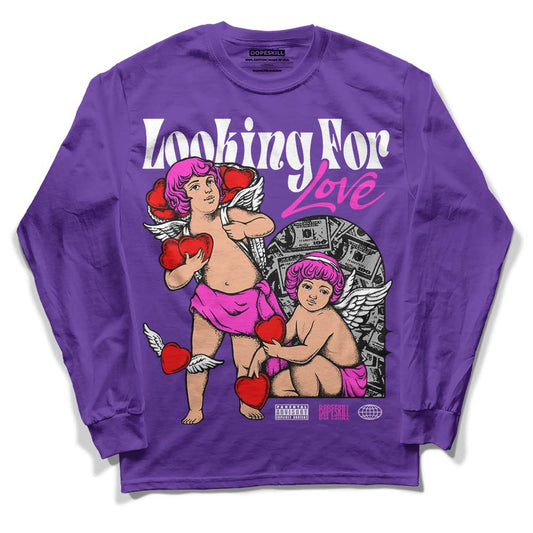 Jordan 13 Court Purple DopeSkill Purple Long Sleeve T-Shirt Looking For Love Graphic Streetwear
