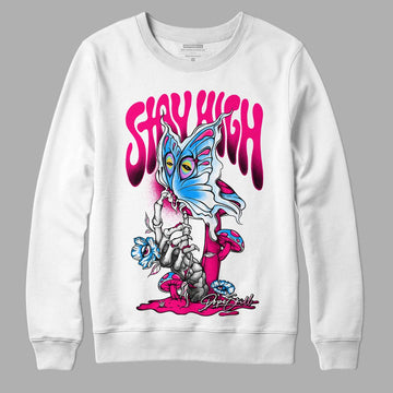 Jordan 1 Low GS “Fierce Pink” Dopeskill Sweatshirt Stay High Graphic Streetwear - White