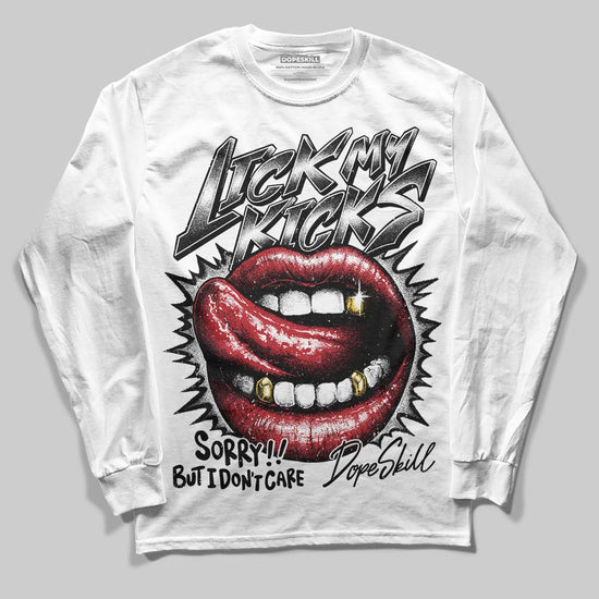 Jordan 14 Retro ‘Black Toe’ DopeSkill Long Sleeve T-Shirt Lick My Kicks Graphic Streetwear - White