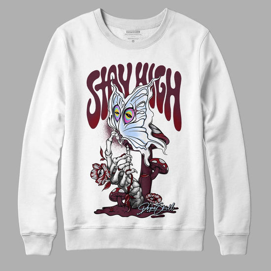 Jordan 5 Retro Burgundy (2023) DopeSkill Sweatshirt Stay High Graphic Streetwear - White