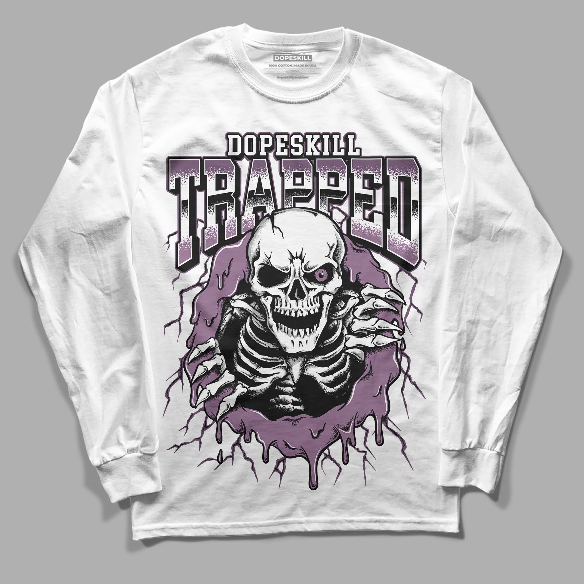 Jordan 2 “Mauve/Off-Noir” DopeSkill Long Sleeve T-Shirt Trapped Halloween Graphic Streetwear - White