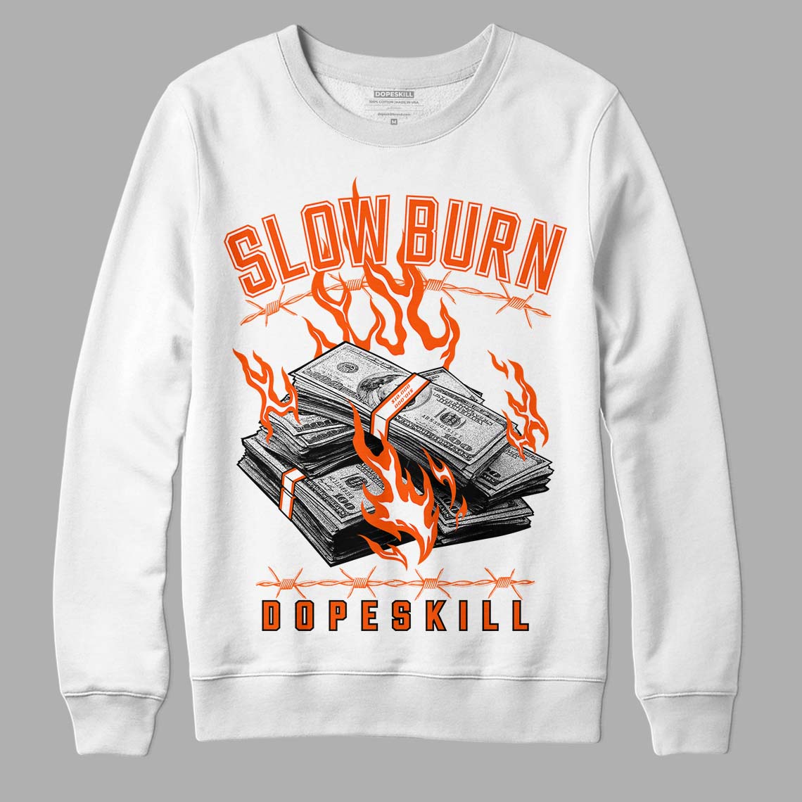 MSCHF Super Normal 2 Orange Milk DopeSkill Sweatshirt Slow Burn Graphic Streetwear - White