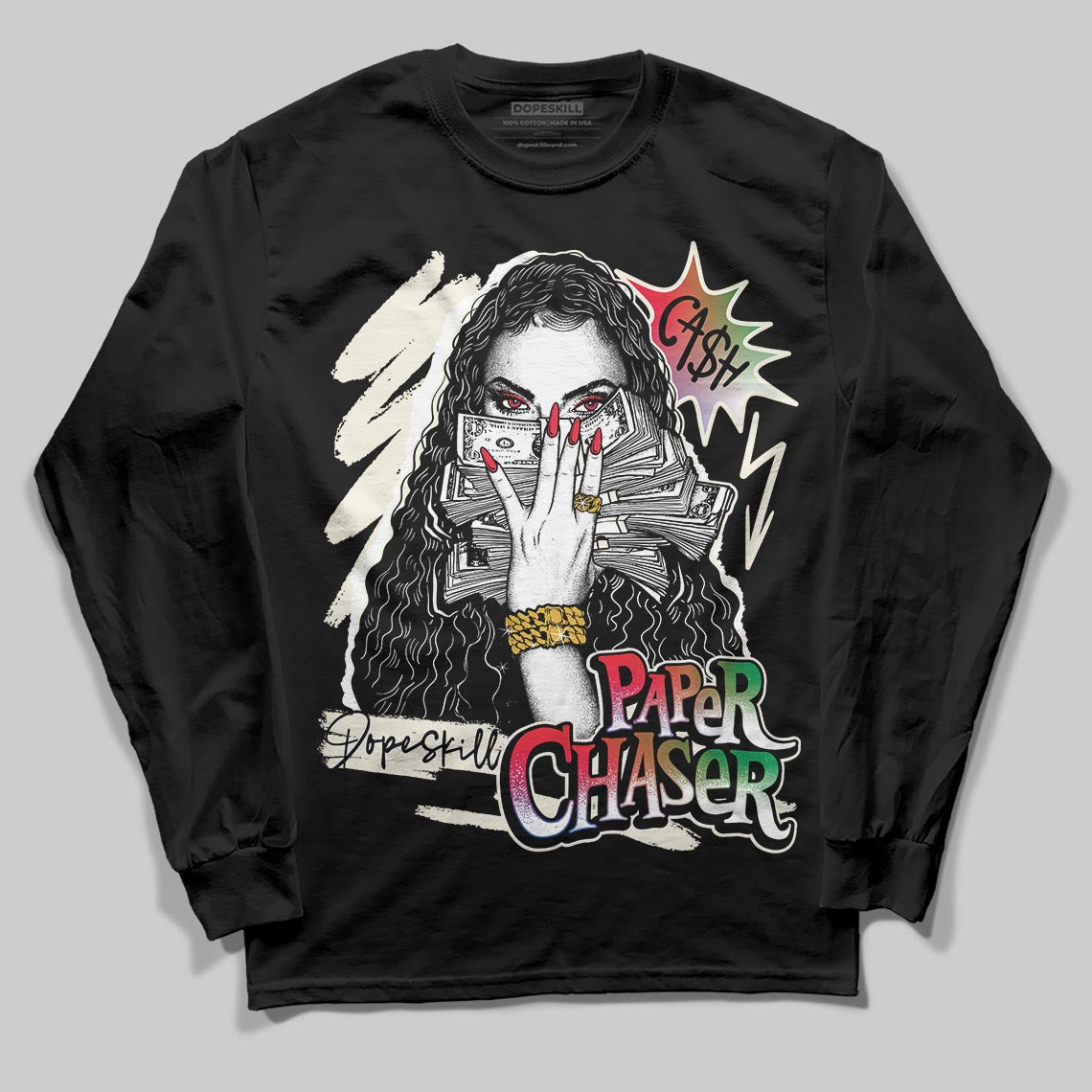 Jordan 11 Retro 285 Atlanta DopeSkill Long Sleeve T-Shirt NPC Graphic Streetwear - Black