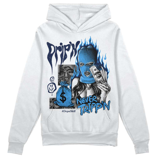 Jordan Spiz’ike Low “White/Obsidian” DopeSkill Hoodie Sweatshirt Drip'n Never Tripp'n Graphic Streetwear - White 