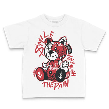 Jordan 1 Low OG "Chicago" DopeSkill Toddler Kids T-shirt Smile Through The Pain Graphic Streetwear - White