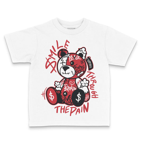 Jordan 1 Low OG "Chicago" DopeSkill Toddler Kids T-shirt Smile Through The Pain Graphic Streetwear - White