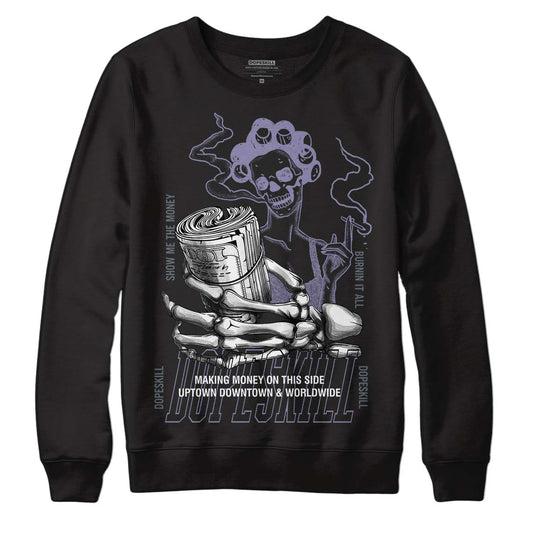 Jordan 5 Retro Low Indigo Haze DopeSkill Sweatshirt Show Me The Money Graphic Streetwear - Black