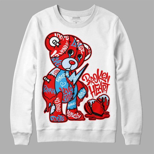 Jordan 11 Retro Cherry  DopeSkill Sweatshirt Broken Heart Graphic Streetwear - White 