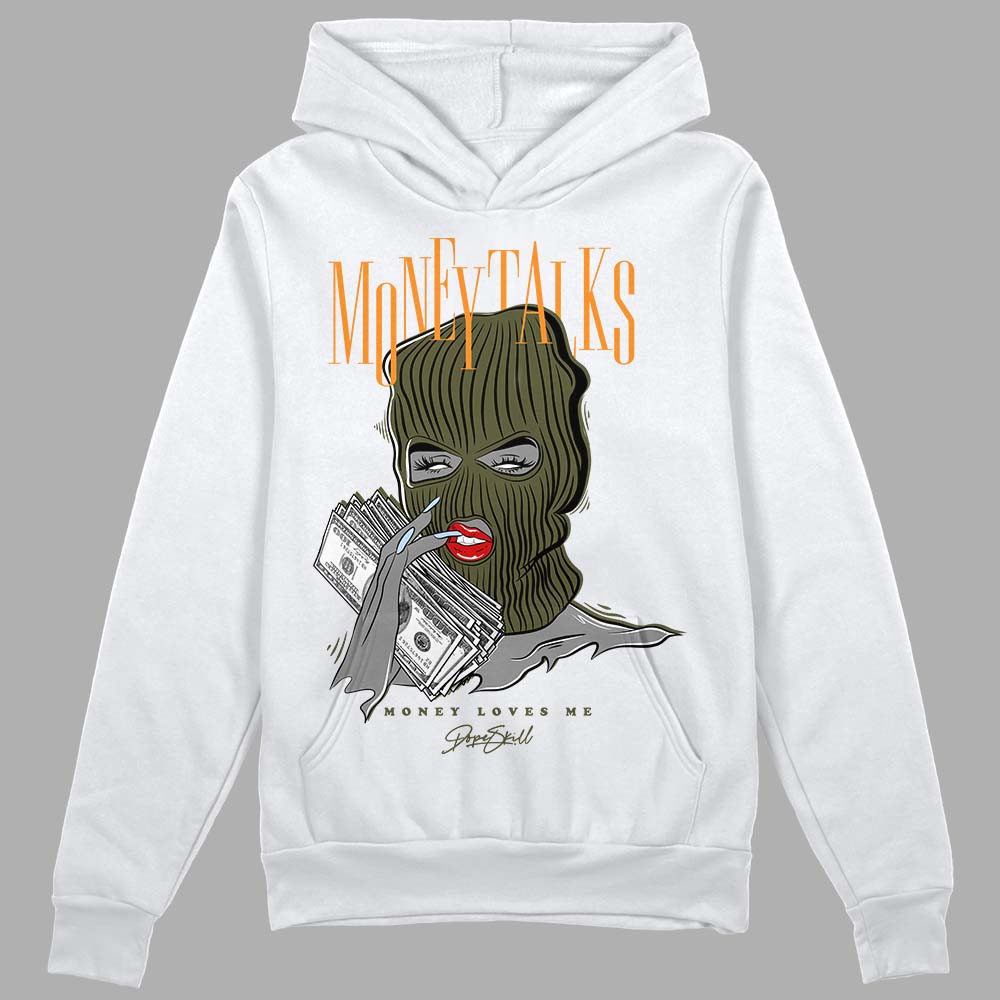 Jordan 5 "Olive" DopeSkill Hoodie Sweatshirt Money Talks Graphic Streetwear - White 