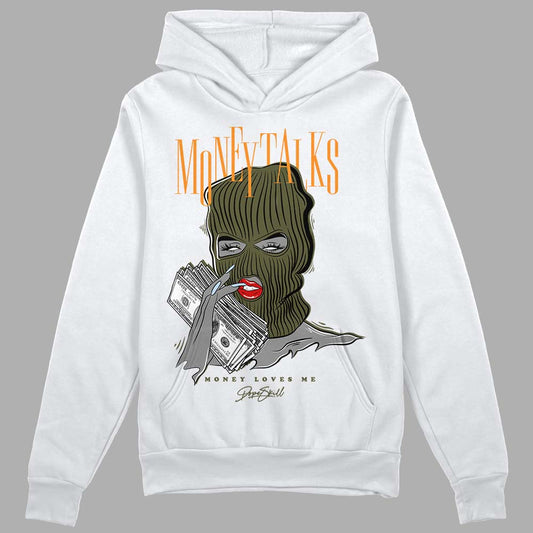 Jordan 5 "Olive" DopeSkill Hoodie Sweatshirt Money Talks Graphic Streetwear - White 