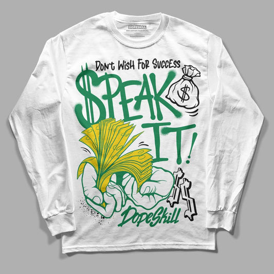 Jordan 5 “Lucky Green” DopeSkill Long Sleeve T-Shirt Speak It Graphic Streetwear - White 