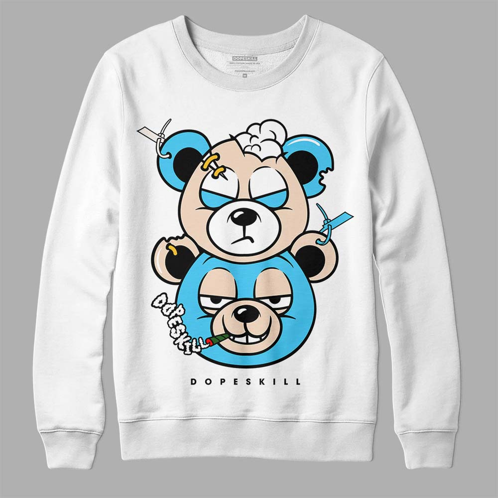 Jordan 2 Sail Black DopeSkill Sweatshirt New Double Bear Graphic Streetwear - White 
