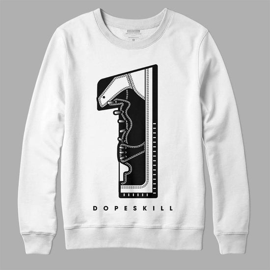 Jordan 1 High OG “Black/White” DopeSkill Sweatshirt No.1 Graphic Streetwear - White 