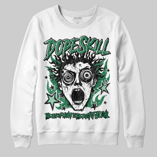 Green Sneakers DopeSkill Sweatshirt Root of Evil Graphic Streetwear - White