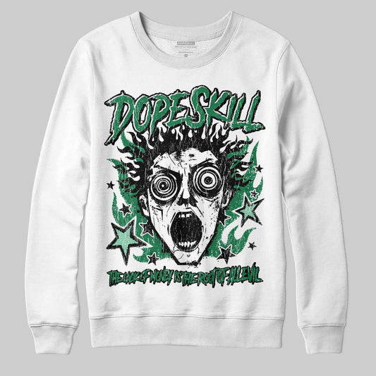 Green Sneakers DopeSkill Sweatshirt Root of Evil Graphic Streetwear - White