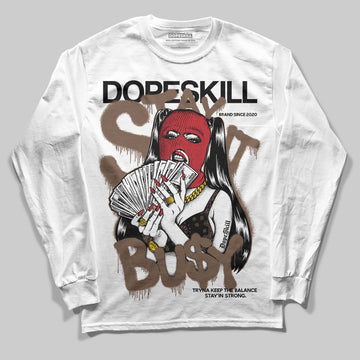 Jordan 9 'Olive' DopeSkill Long Sleeve T-Shirt Stay It Busy Graphic Streetwear - White