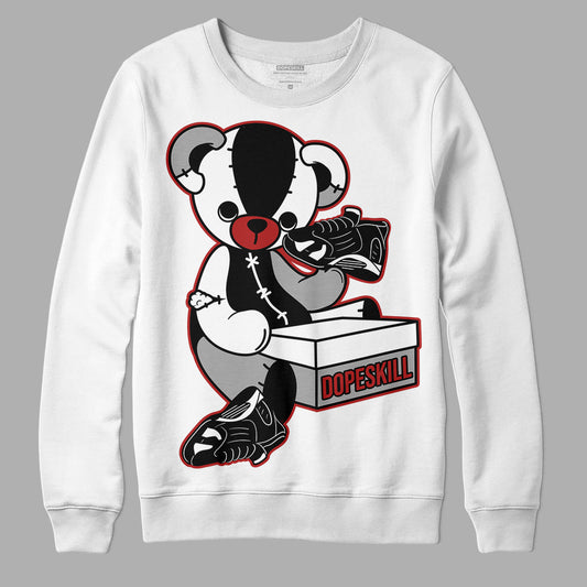 Jordan 14 "Black/White" DopeSkill Sweatshirt Sneakerhead BEAR Graphic Streetwear - White