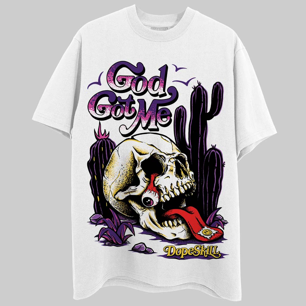 Jordan 12 “Field Purple” DopeSkill T-Shirt God Got Me Graphic Streetwear - White