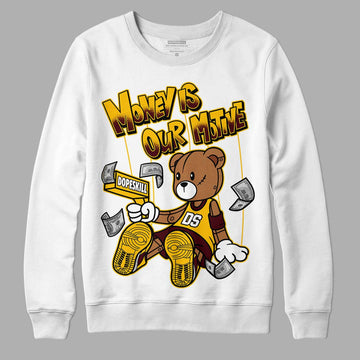 Dunk Yellow Bordeaux DopeSkill Sweatshirt Money Is Our Motive Bear Graphic Streetwear - White