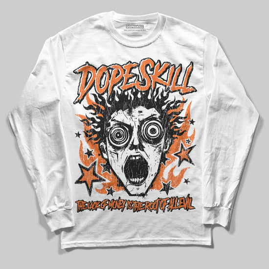 Orange, Black and White Sneakers DopeSkill Long Sleeve T-Shirt Root of Evil Graphic Streetwear - White 