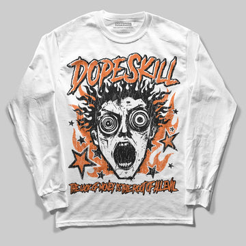 Orange, Black and White Sneakers DopeSkill Long Sleeve T-Shirt Root of Evil Graphic Streetwear - White 