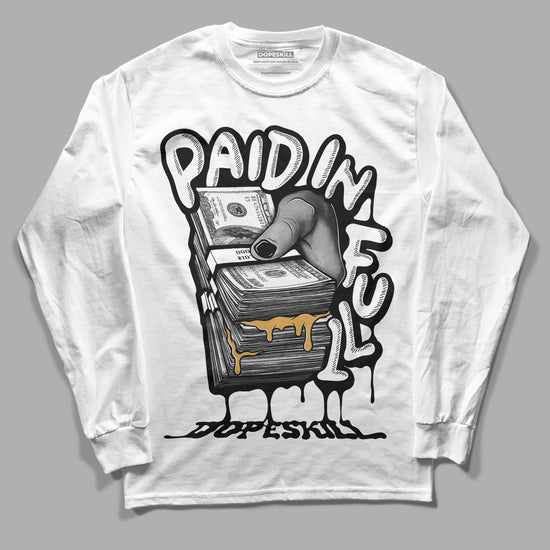 Jordan 11 "Gratitude" DopeSkill Long Sleeve T-Shirt Paid In Full Graphic Streetwear - White